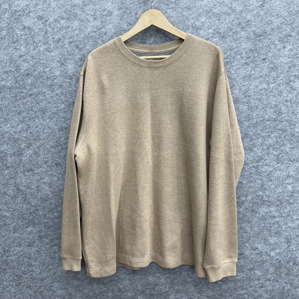 Covington Men's Pullover Sweater, Long Sleeve, 100% Cotton, Beige Tan, Size XL